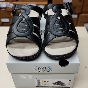 Croft & Barrow Wonen's Black Sandals Dwelling 6.5